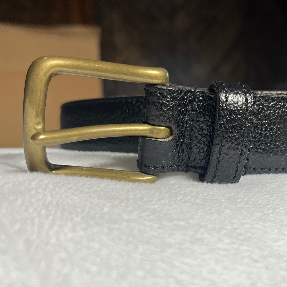 Mens J.Crew Black Leather belt EUC size 36